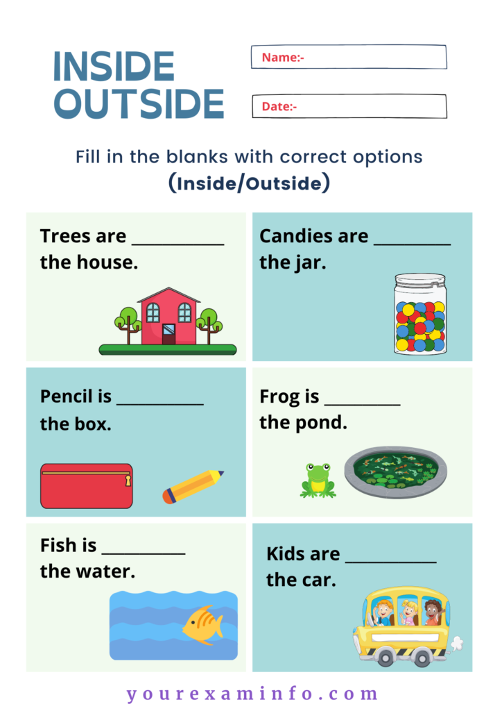 Shapes and spaces inside outside worksheet