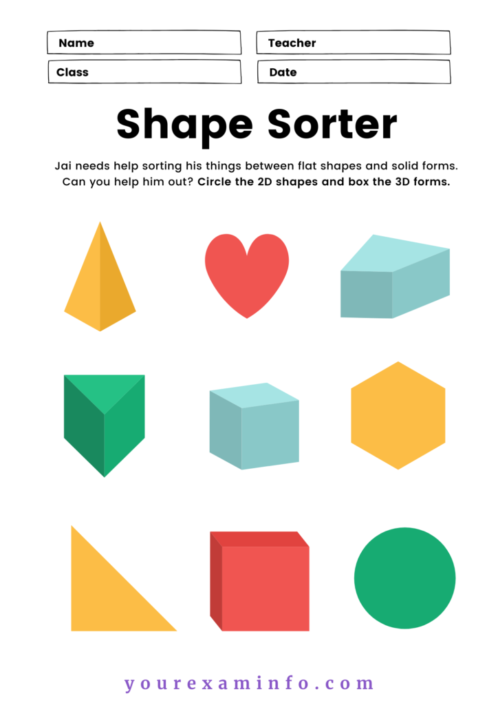 Shape Sorter Worksheets